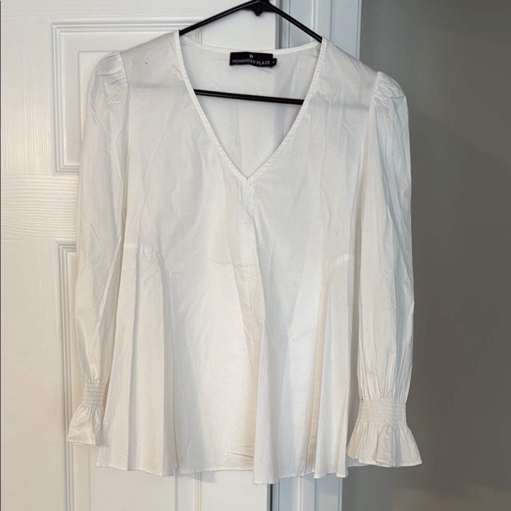 Women's White Top-Tuckernuck Pomander place top.